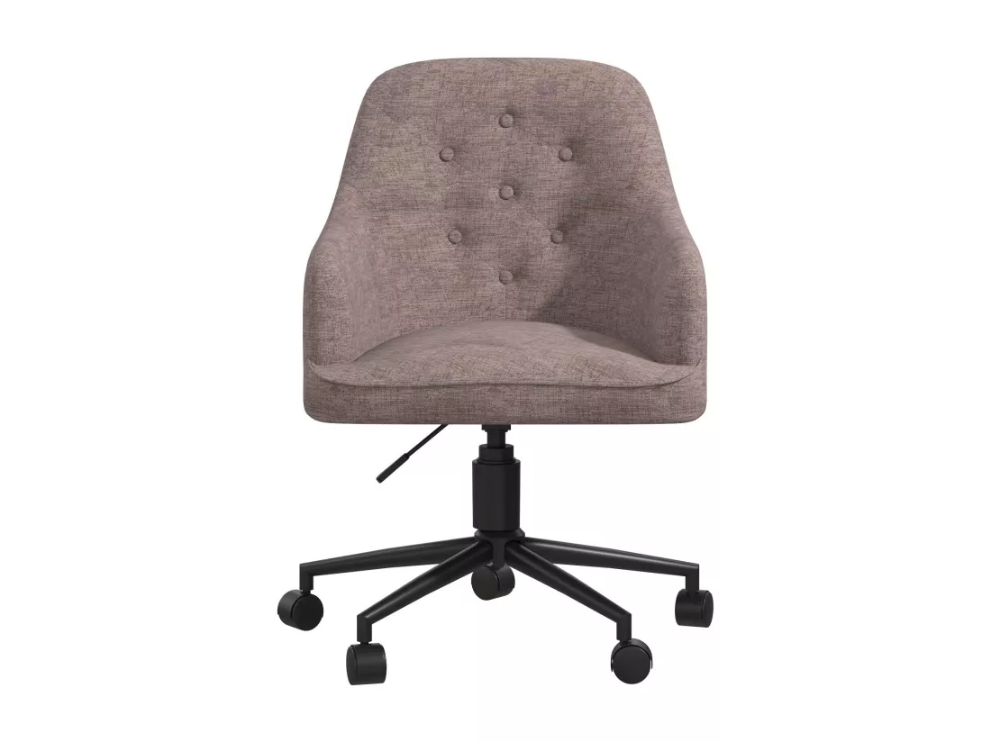 Her Majesty | Chaise de bureau rembourrée à roulettes en tissu gris