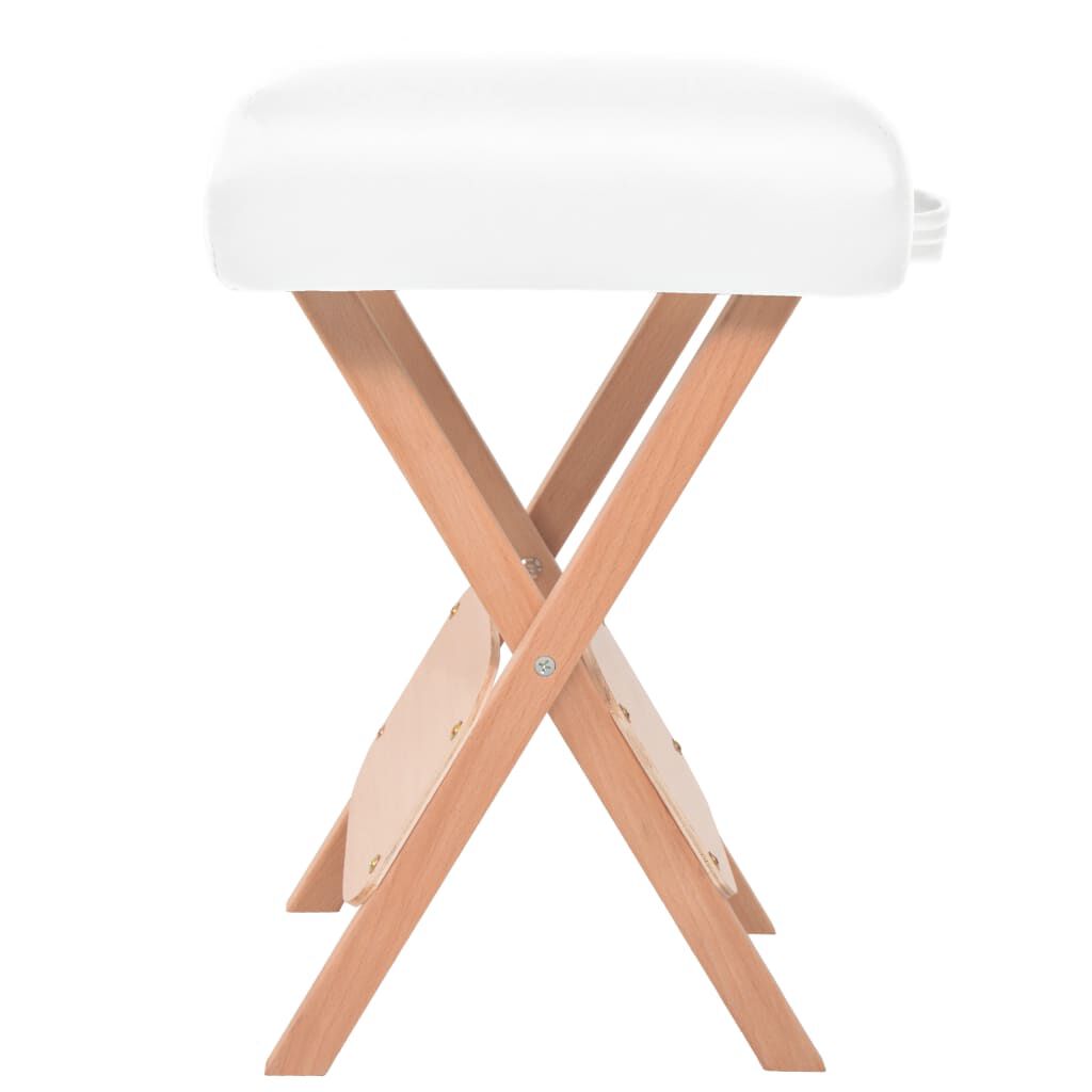 vidaXL Opvouwbare massagekruk, zitdikte 12 cm, wit
