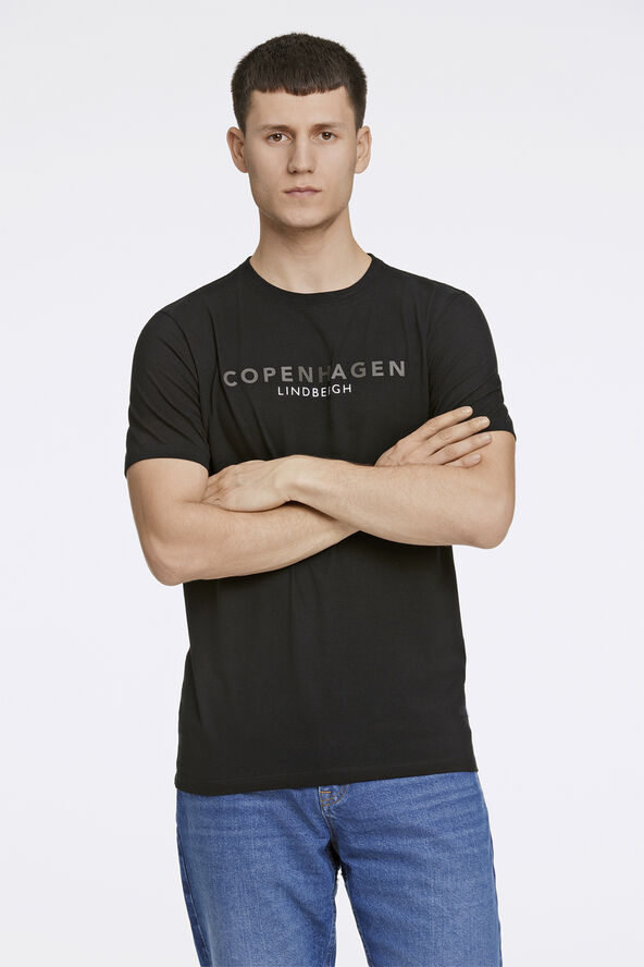 Lindbergh Copenhagen print tee S/S Sort
