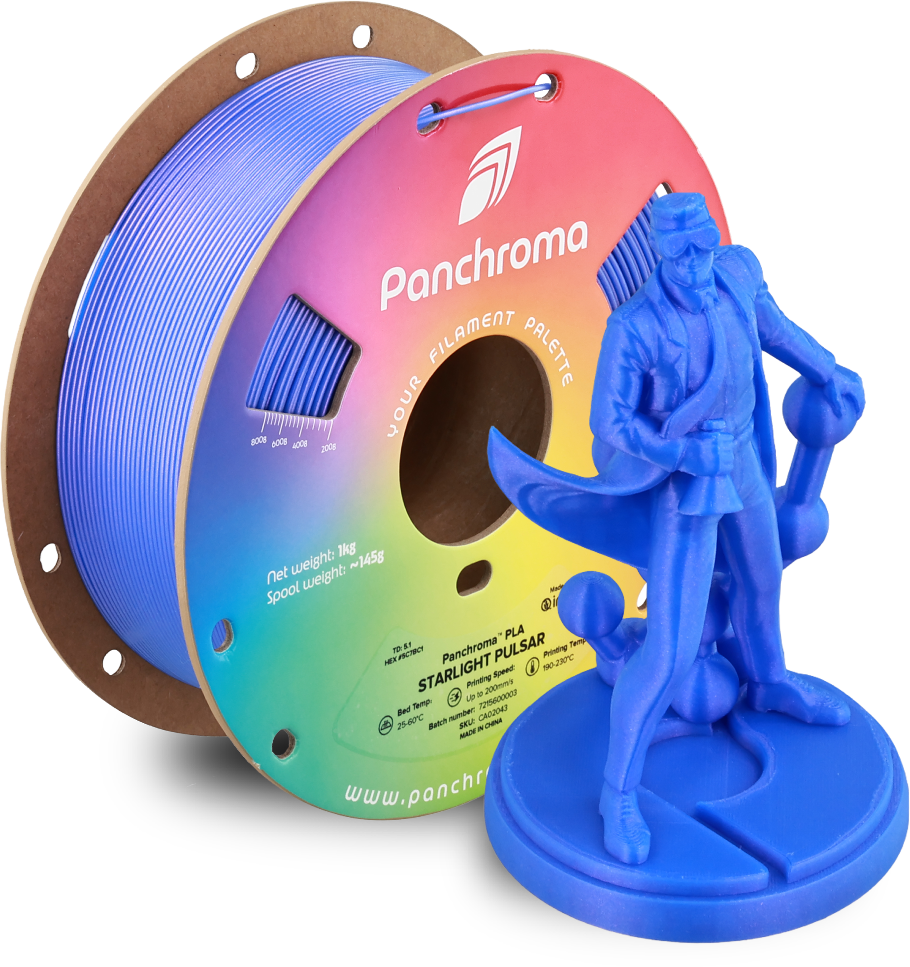 Polymaker  Panchroma™ PLA Starlight Pulsar, 1,75 mm / 1000 g    Die Neutronenstern-Optik für deine Drucke