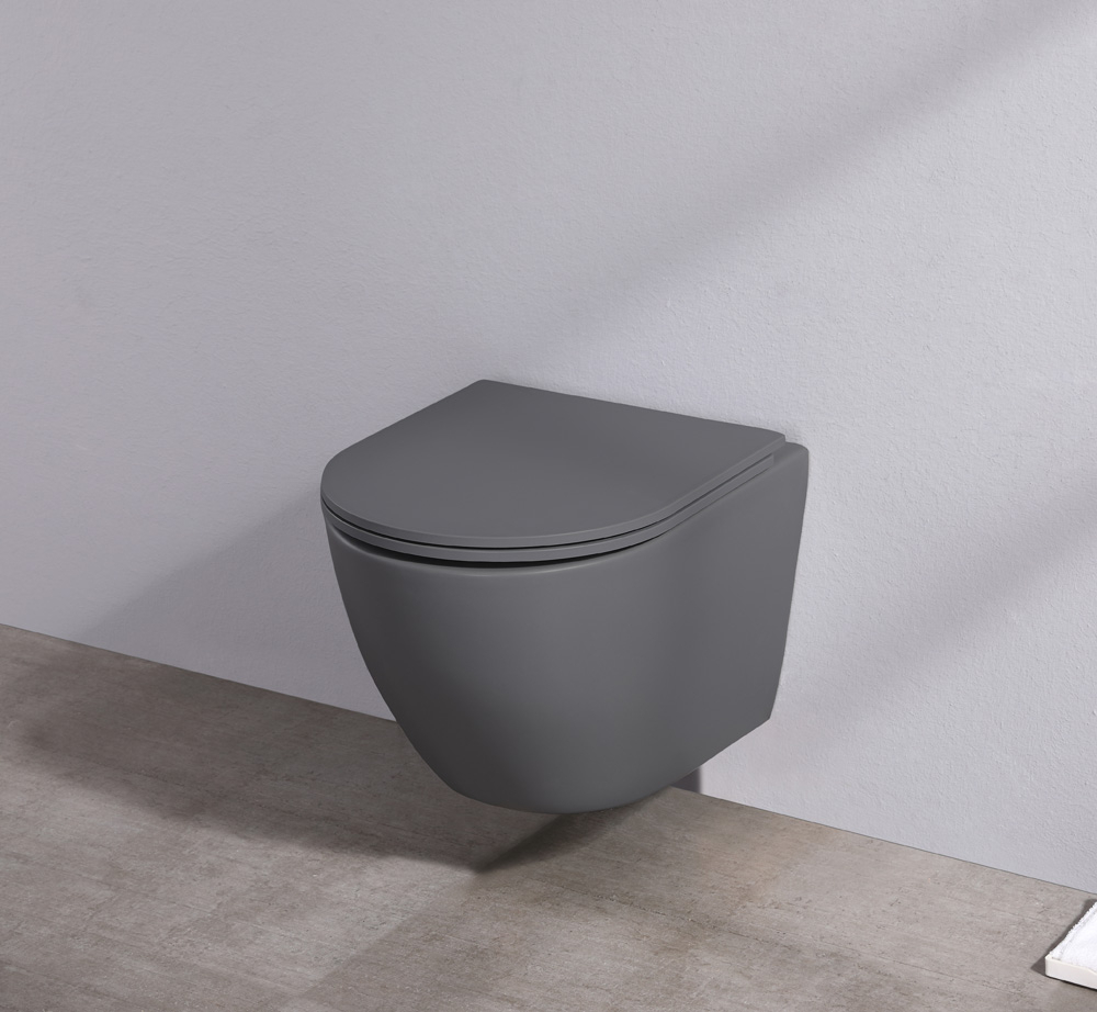 Geberit UP720 toiletset met Saniclear Itsie mat antraciete toiletpot randloos met softclose zitting