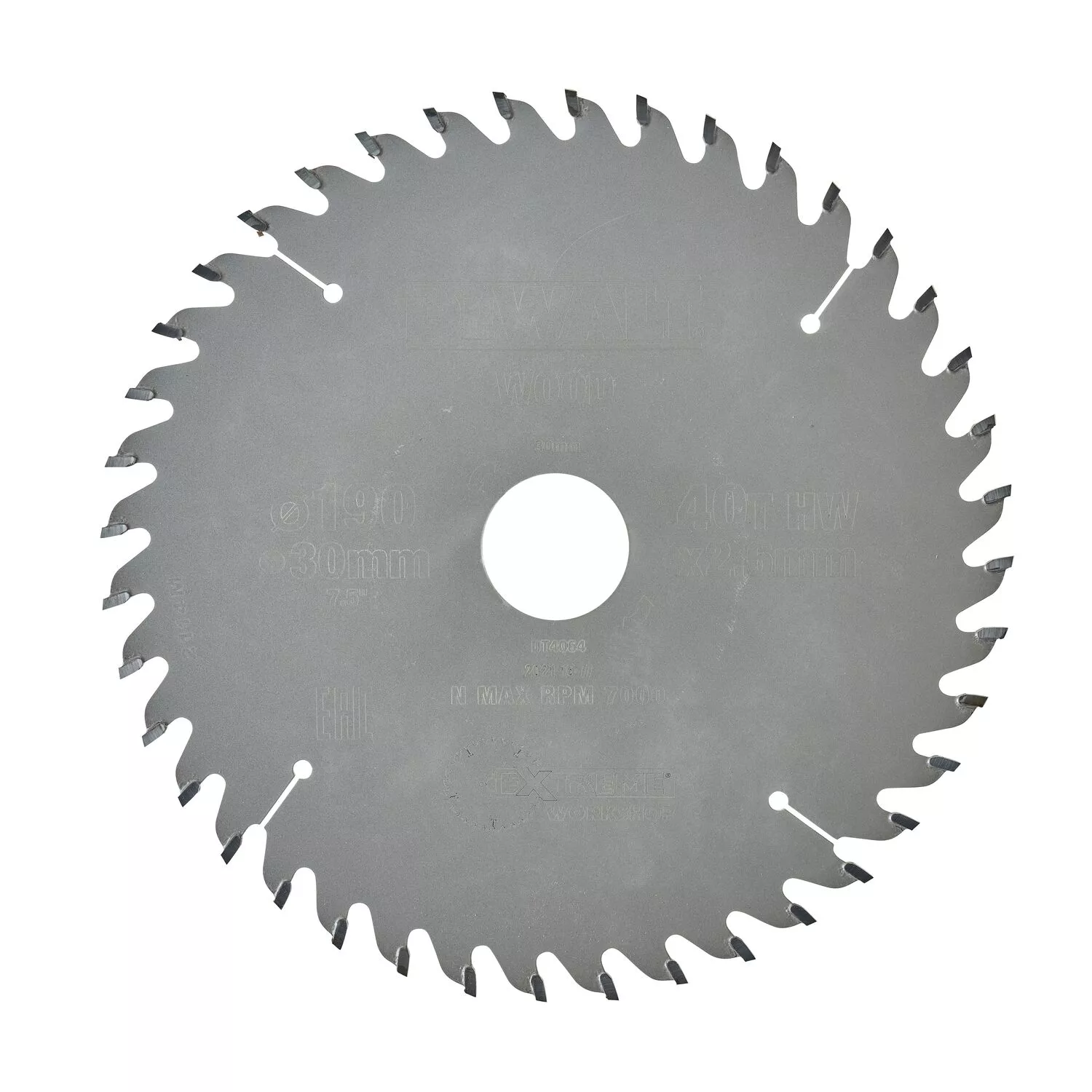 DeWALT DT4064 Extreme Cirkelzaagblad - 190 x 30 x 40T - Hout / Laminaat