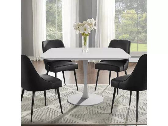Table carrée blanc mat Tulipa 80cm