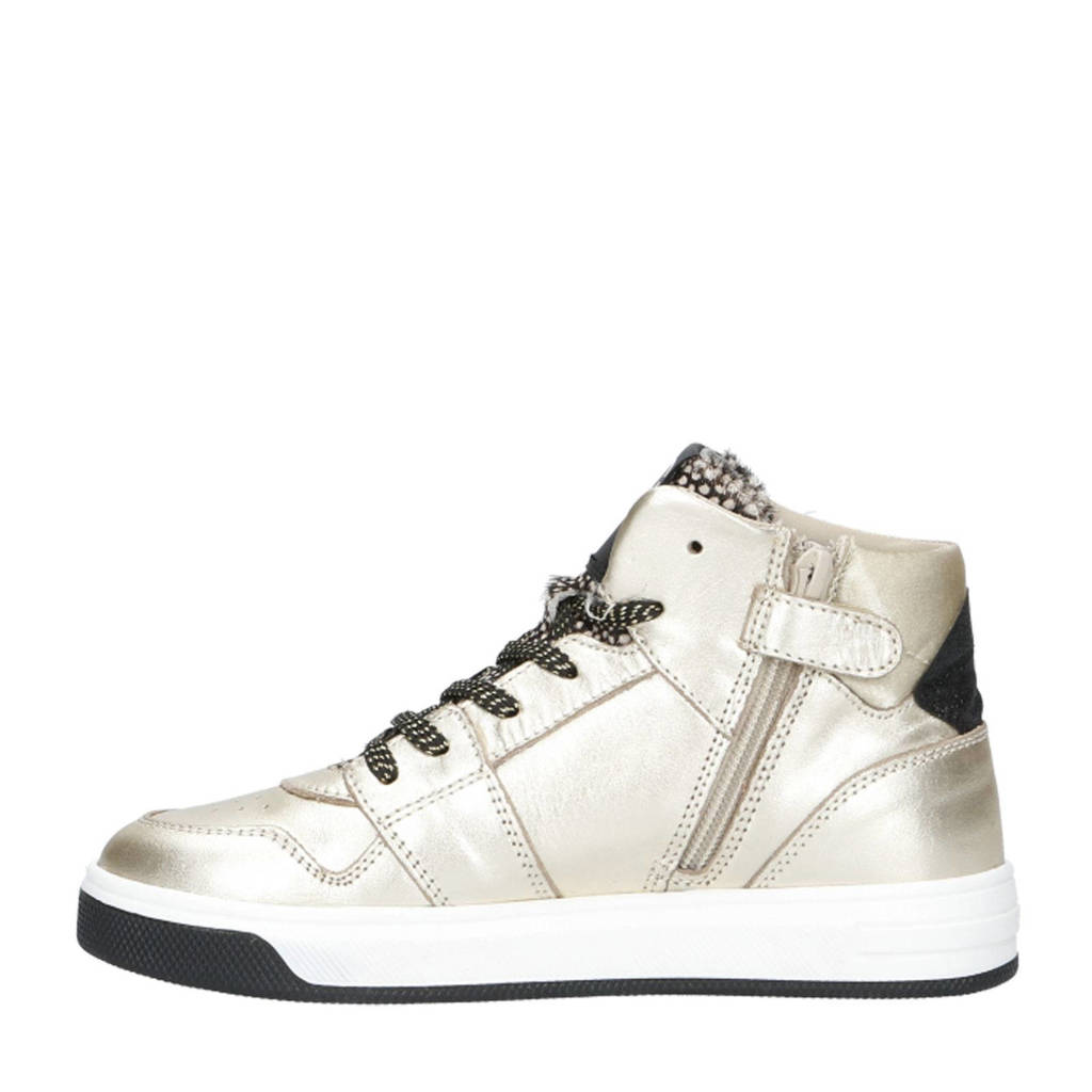 Red Code leren sneakers goud