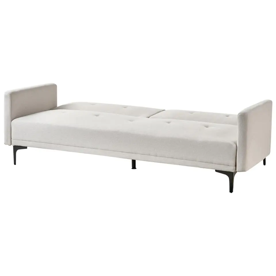 LUCAN - Slaapbank 3-zits - Lichtbeige - Polyester