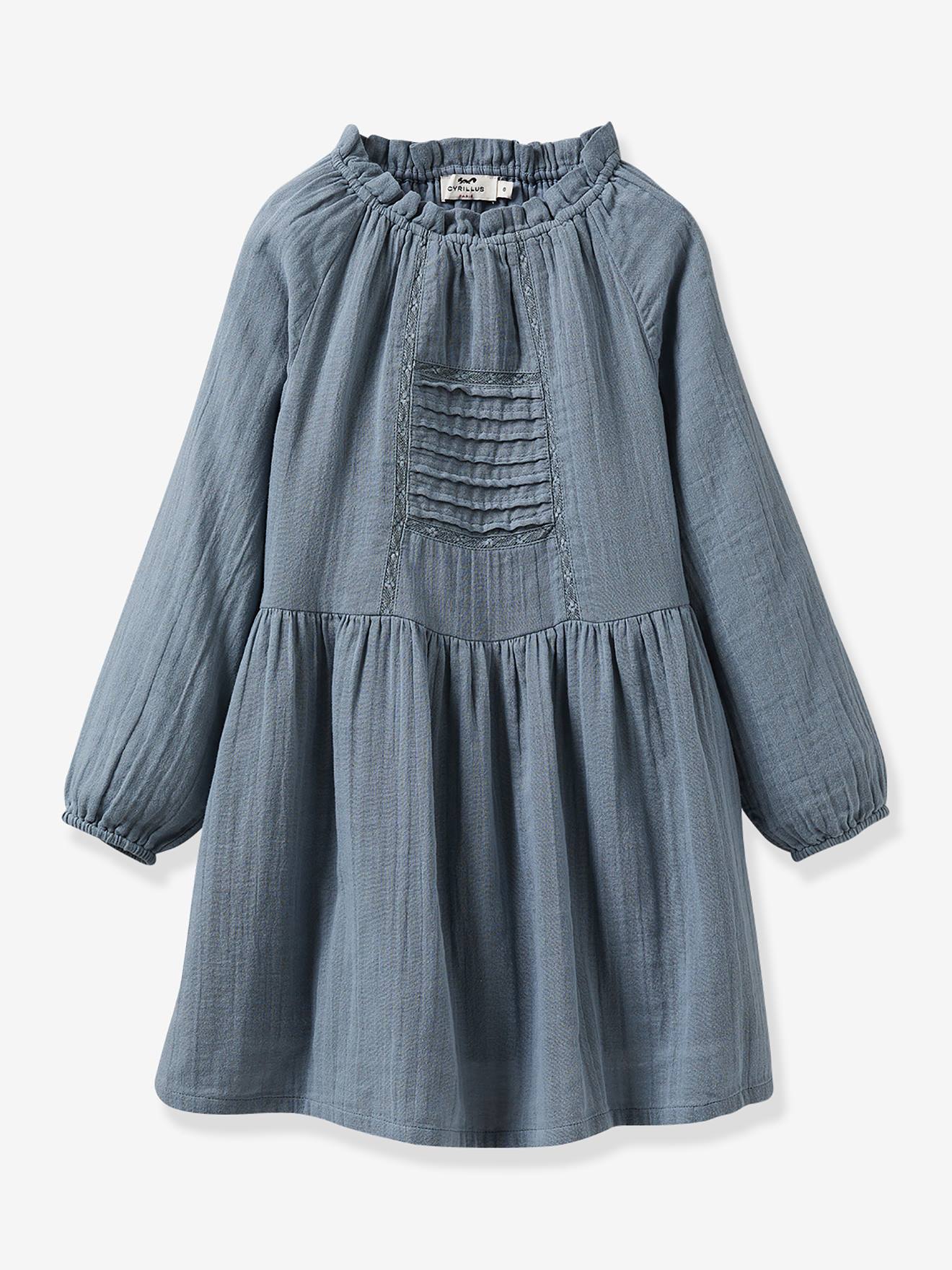 Vestido de chiffon de algodão para meninas