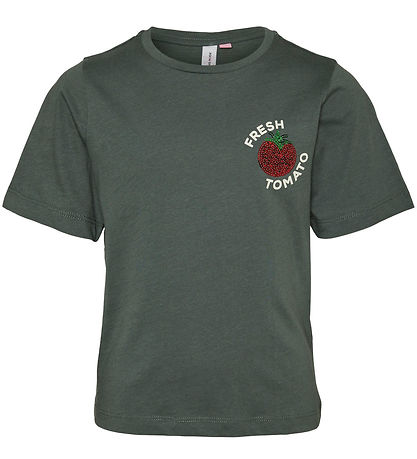 Vero Moda Girl T-Shirt - VmEllie - Spülung Green/W. Feiner Wirbe