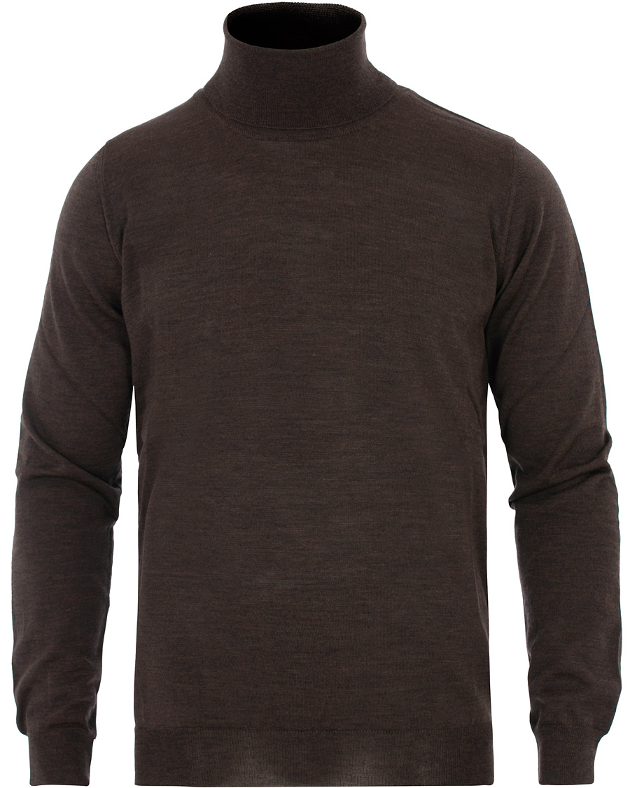 Oscar Jacobson Cole Extra Fine Merino Rollneck Brown