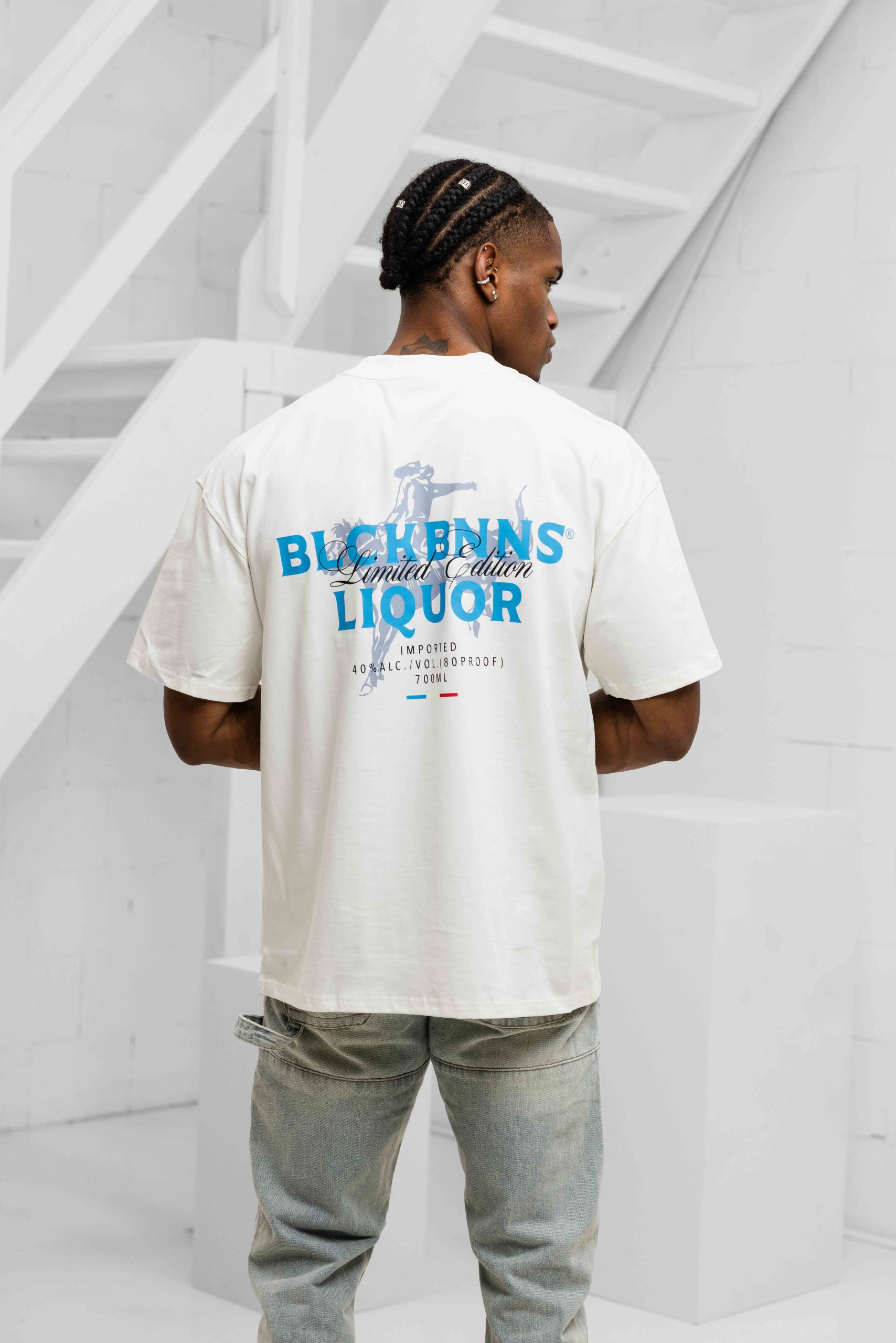 Black Bananas Liquid T-Shirt Heren Wit