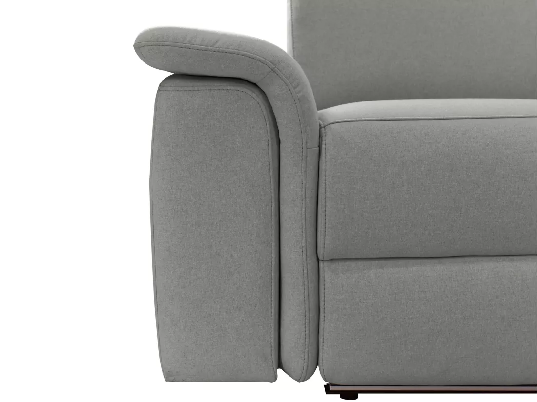 Pareli | Canapé 3 places avec fonction manuel tissu gris