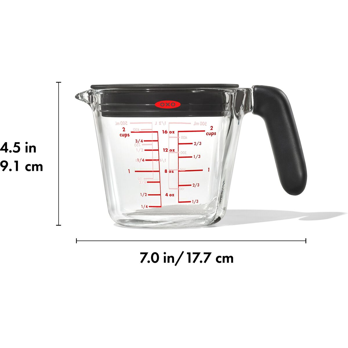 Målebeger med lokk 0,5 liter, glass