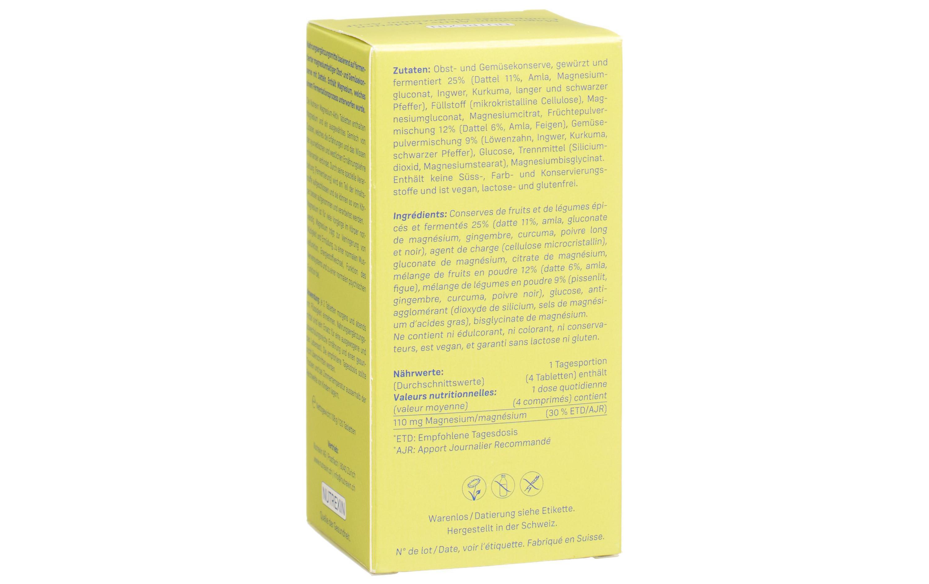 Magnesium-Aktiv 120 TablettenVegane Nahrungsergänzung