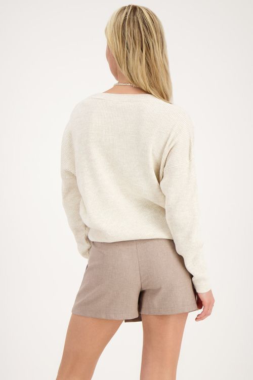 Taupe skort met overslag