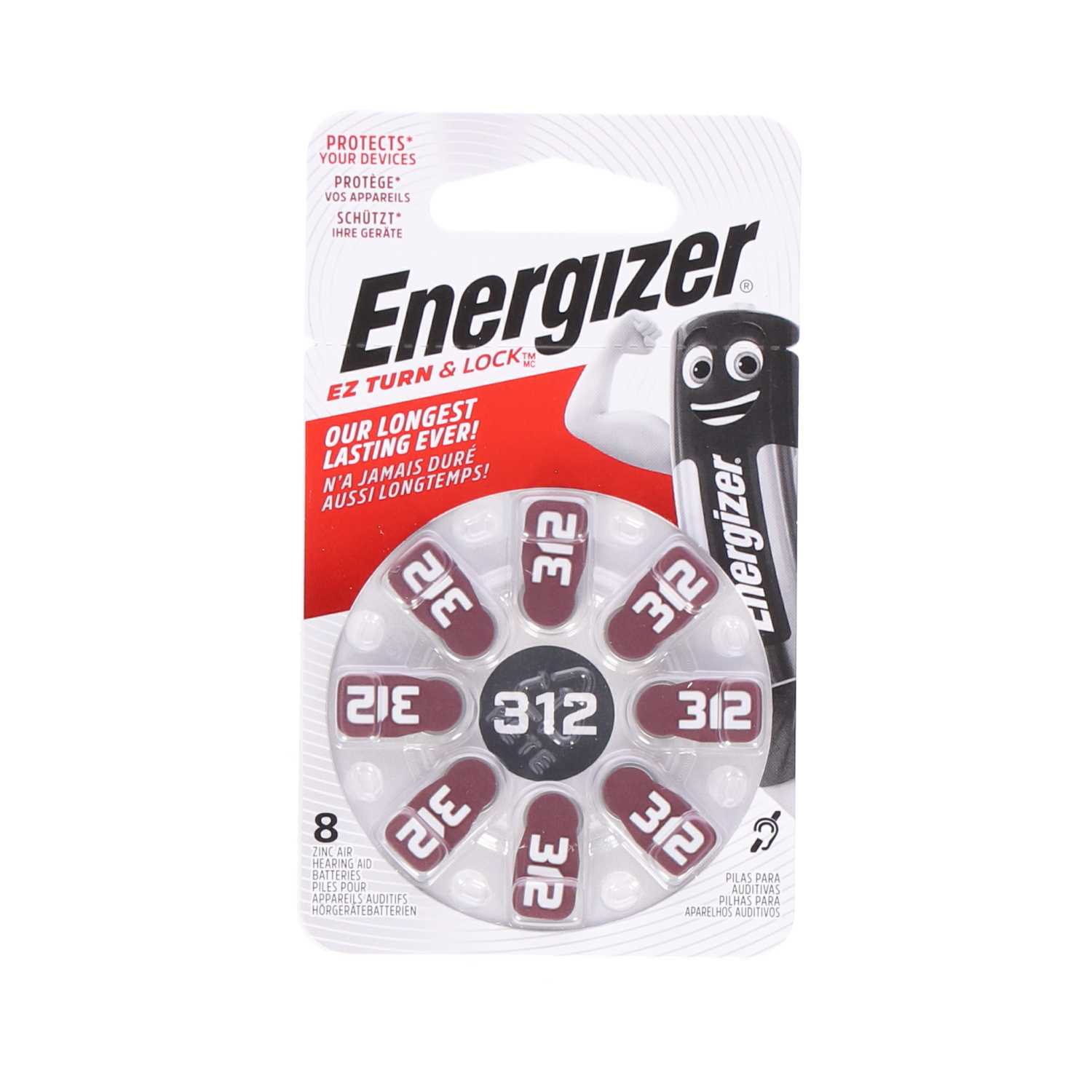 Energizer Batterien A312 für Hörgeräte 8er