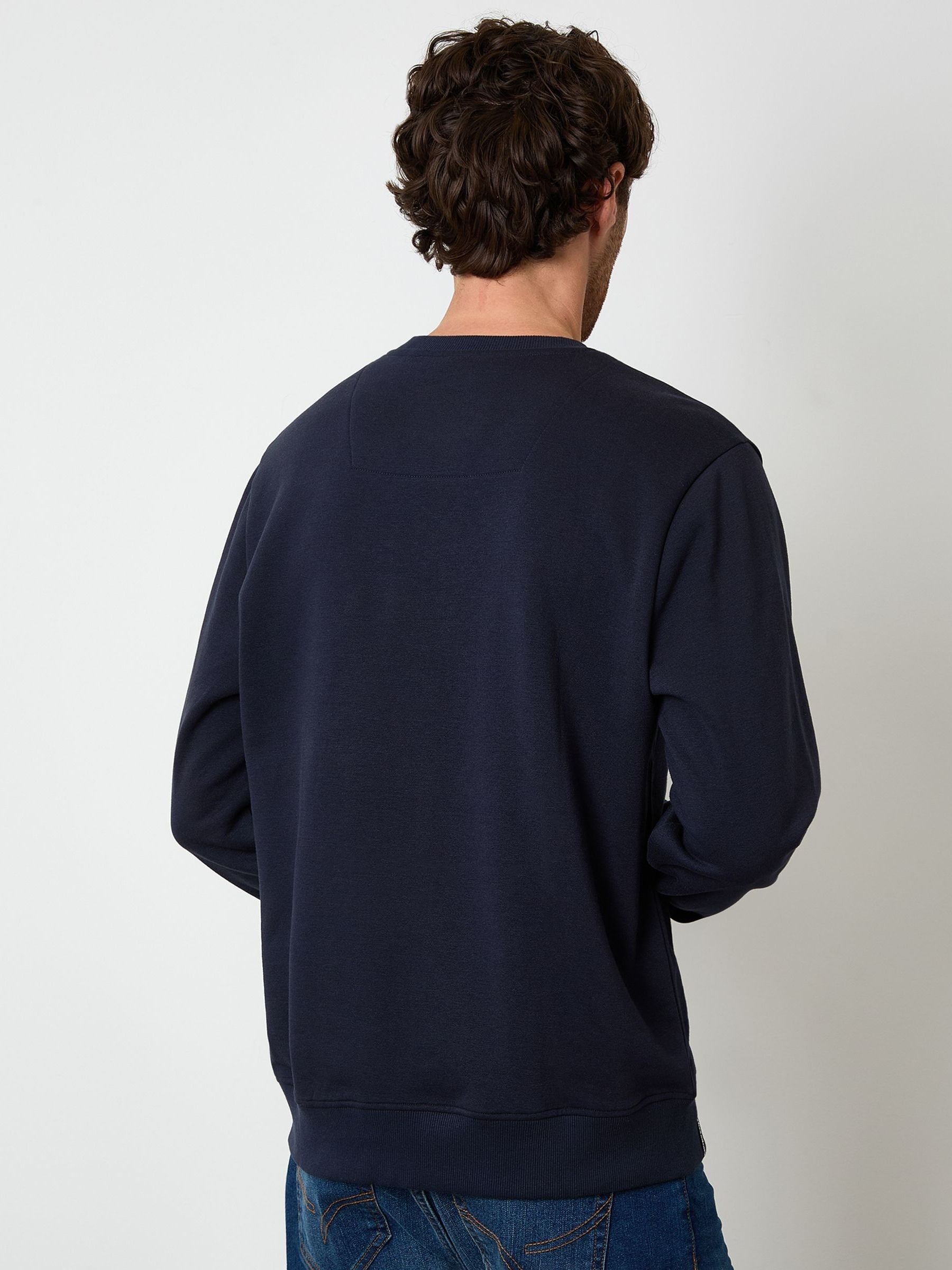 Blauw - Ronde hals - Threadbare Christmas Graphic Print Sweatshirt