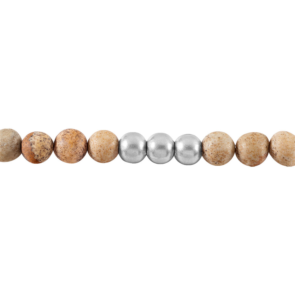 Bracelet Adonis Acier Blanc Jaspe Africain