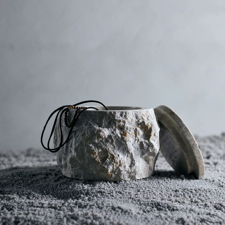 Muubs - Batu Krug mit Deckel, Ø 13 x 11 cm, creme