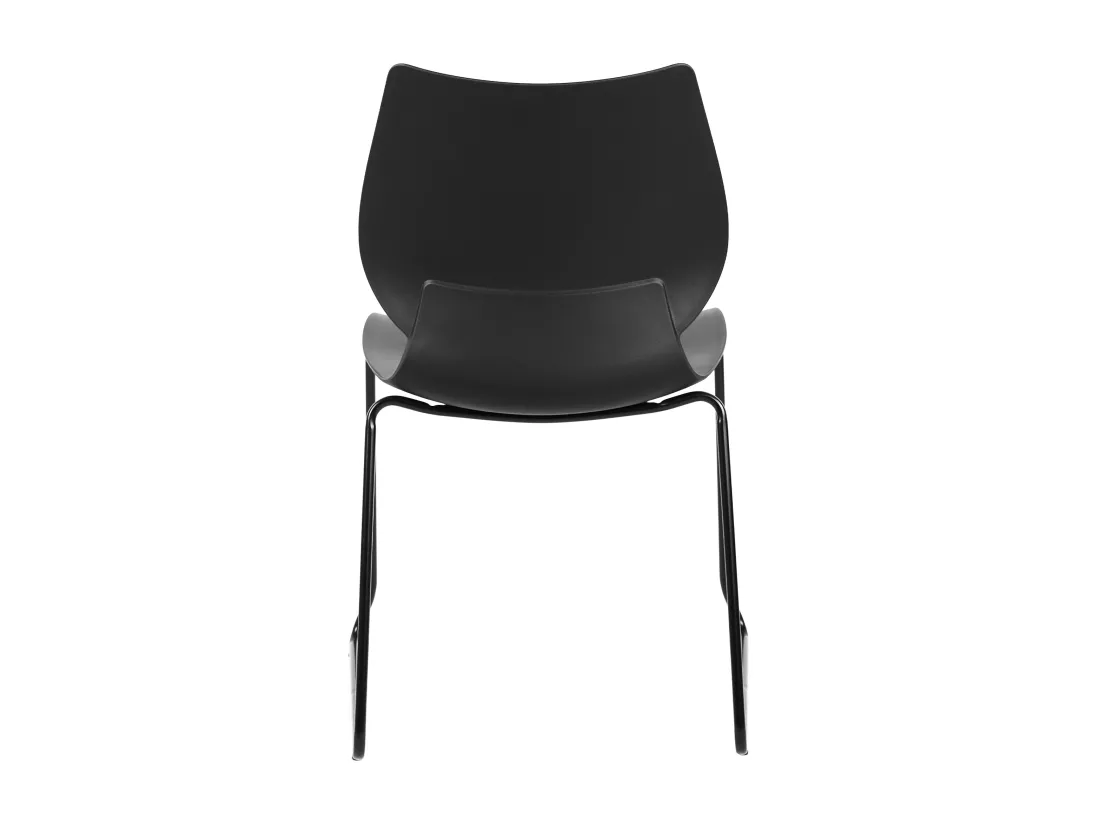 Chaise de conférence - Plastique & Chrome - Noir - Houma