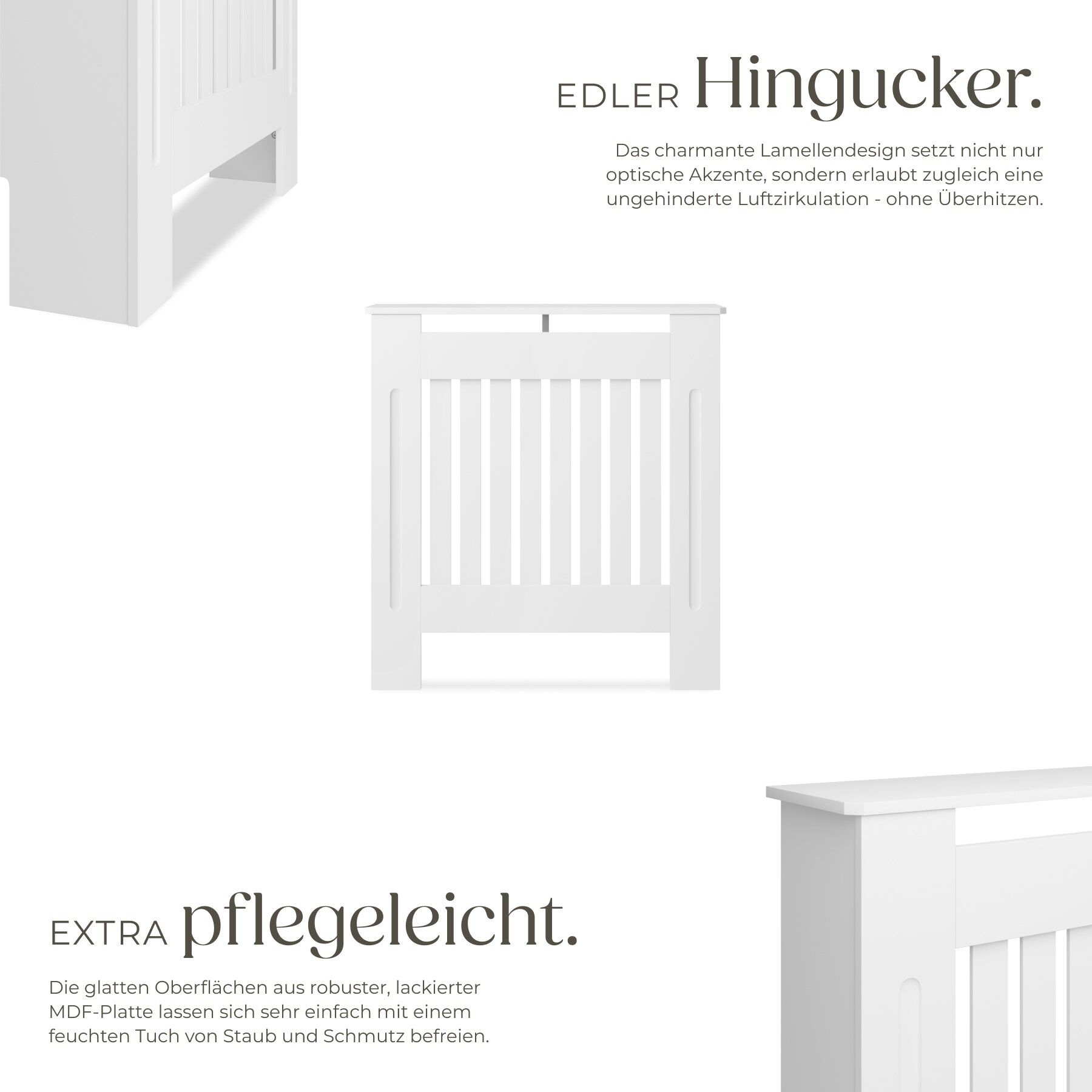 tectake® Heizkörperabdeckung, verschiedene Größen, robuste MDF-Platte, optimale Luftzirkulation