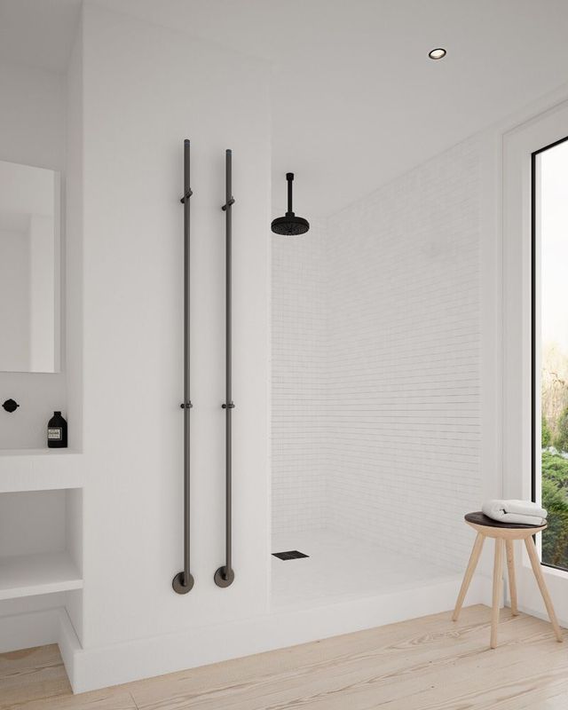 Instamat - Jay - Elektrische Handdoekradiator - Zwart Mat - 175 cm - 29W