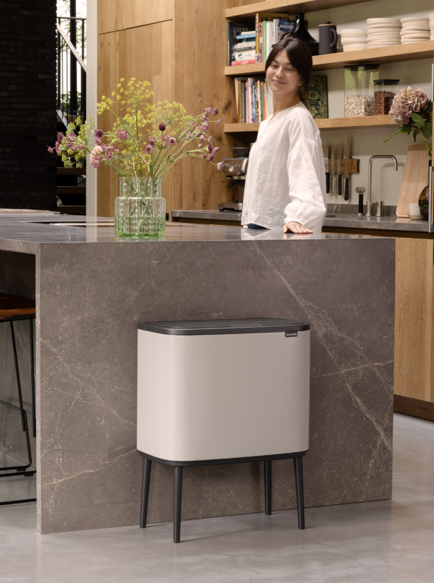 Bo Touch Bin, met 2 binnenemmers, 11   23 liter - Soft Grey