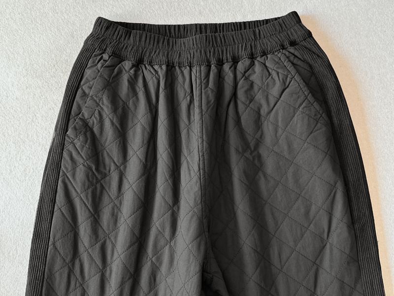 CosmoCorner - Hoge taille effen gewatteerde wijde broek