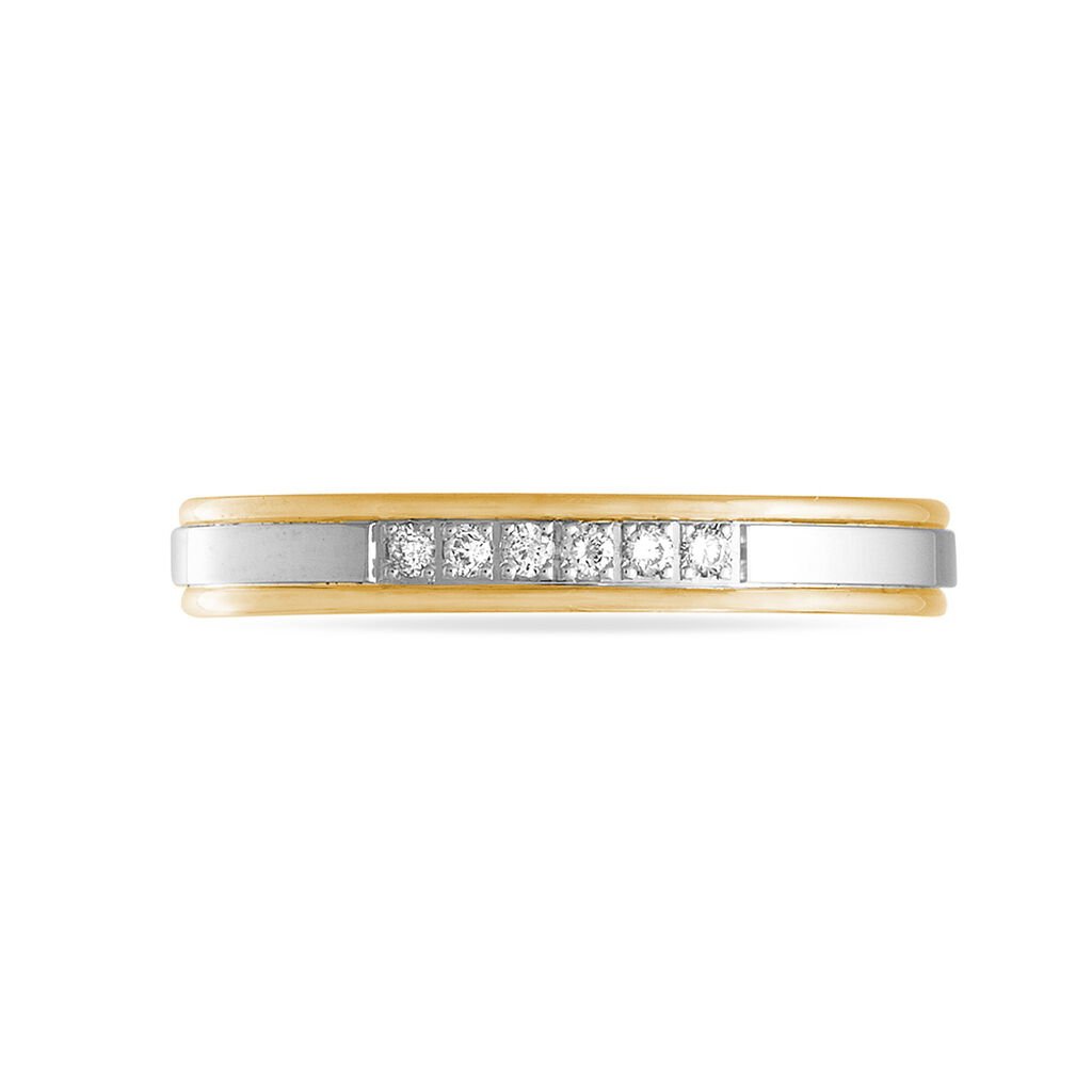 Alliance Serti Grains Or Bicolore Diamant