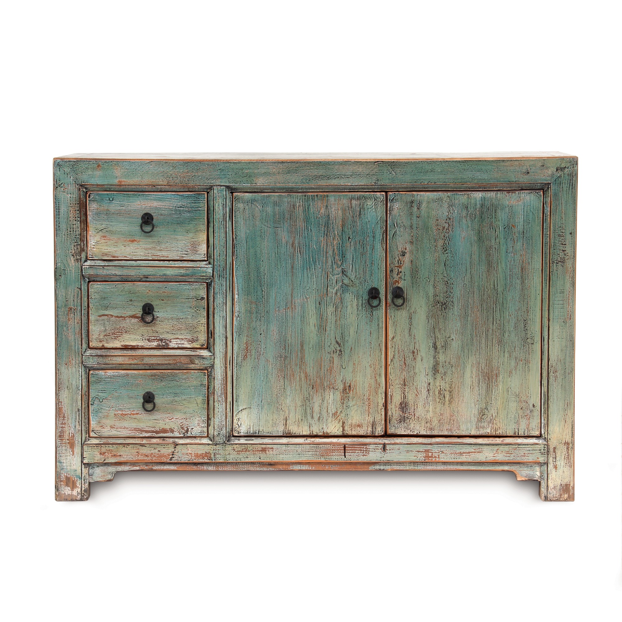 Sideboard, 3 Schubladen, 2 Türen, türkis, T 42 cm, B 130 cm, H 85 cm von fischer's lagerhaus