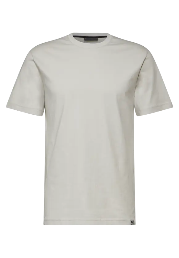 Basic T-Shirt in Unifarbe - faded stone