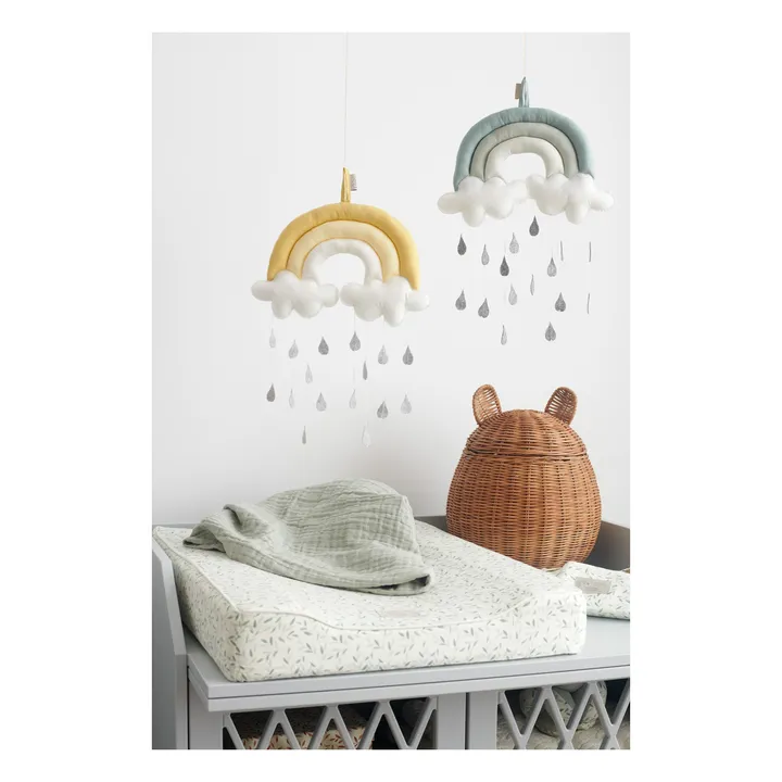 Cam Cam Mobile Arc-en-ciel en coton bio | Sauge
