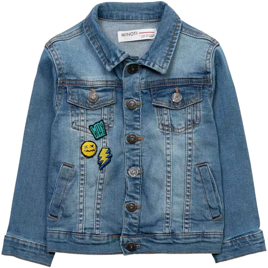 MINOTI Jeansjacke mit Aufnähern Denim-Hellblau