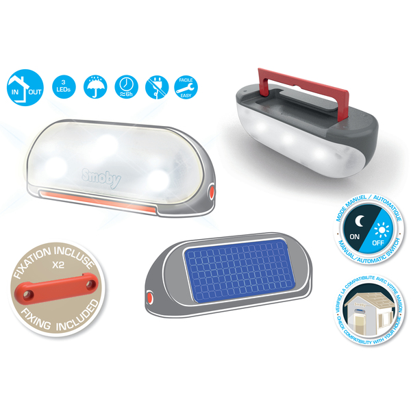Lampe solaire amovible pour maison de jardin