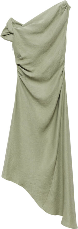 MANGO Asymmetrical pleated dress Medium green