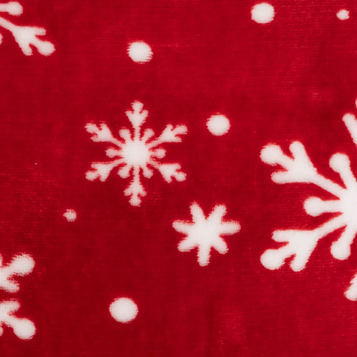 Coussin de Noël carré (40 cm) Flocons de neige Rouge