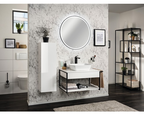 Wastafelmeubel FACKELMANN New York BxHxD 88,5 x 43 x 47,5 cm Frontkleur wit hoogglans 84903