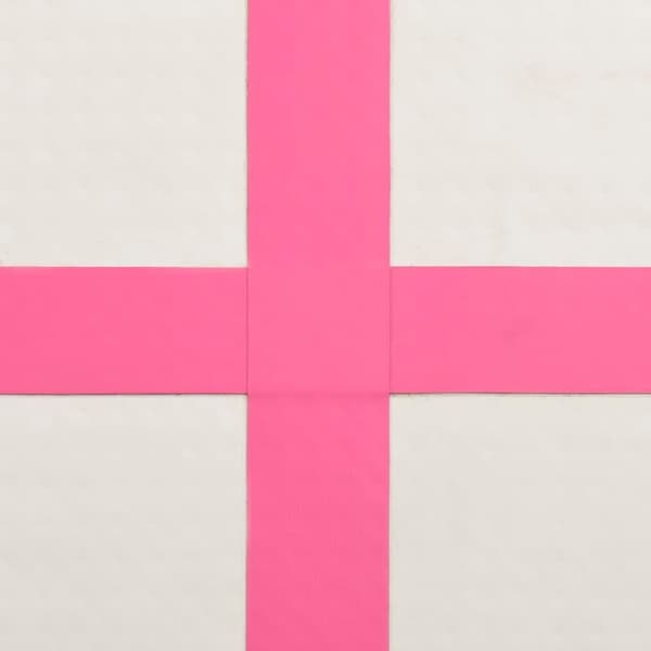 vidaXL Oppblåsbar gymnastikkmatte med pumpe 500x100x15 cm PVC rosa