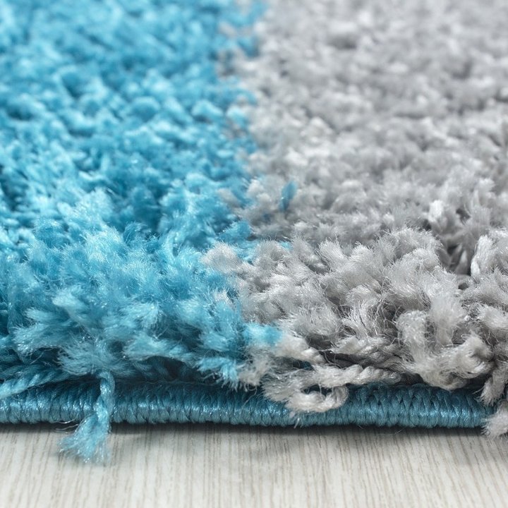 Hoogpolige loper - Cube Turquoise
