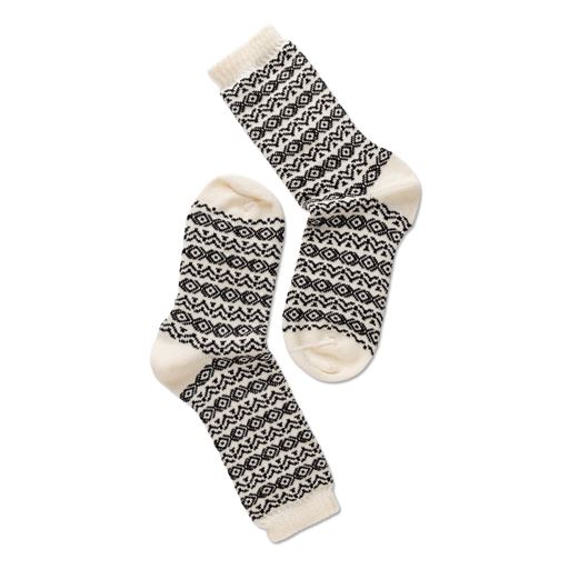 Note by Syversen Uld Strømper, Offwhite/Black