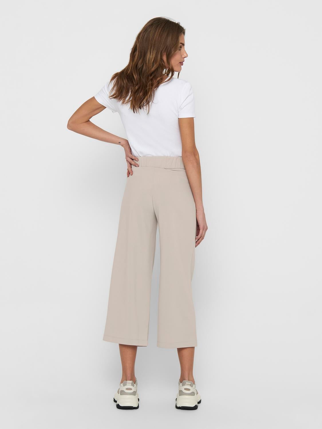 JDYGEGGO Hohe Taille Weiter Beinschnitt Hose mit weitem Beinschnitt Chateau Gray
