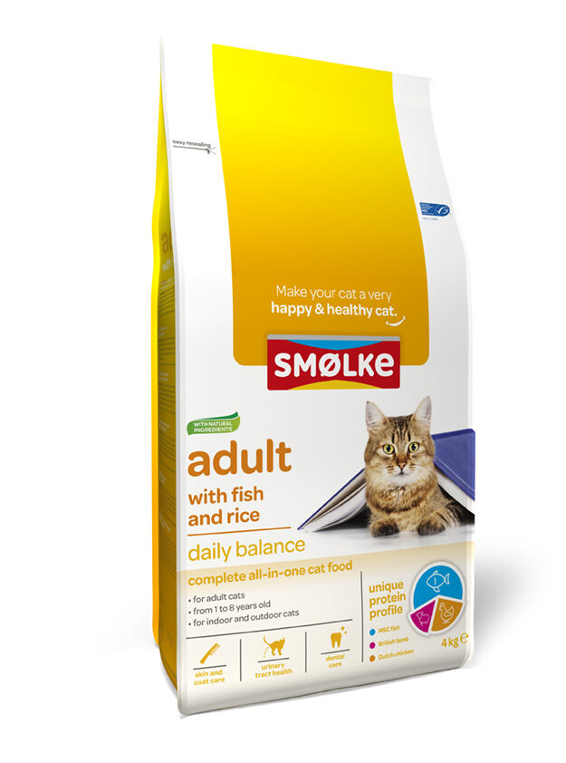 Smölke Adult - Kattenvoer - 4 Kilogram - vis