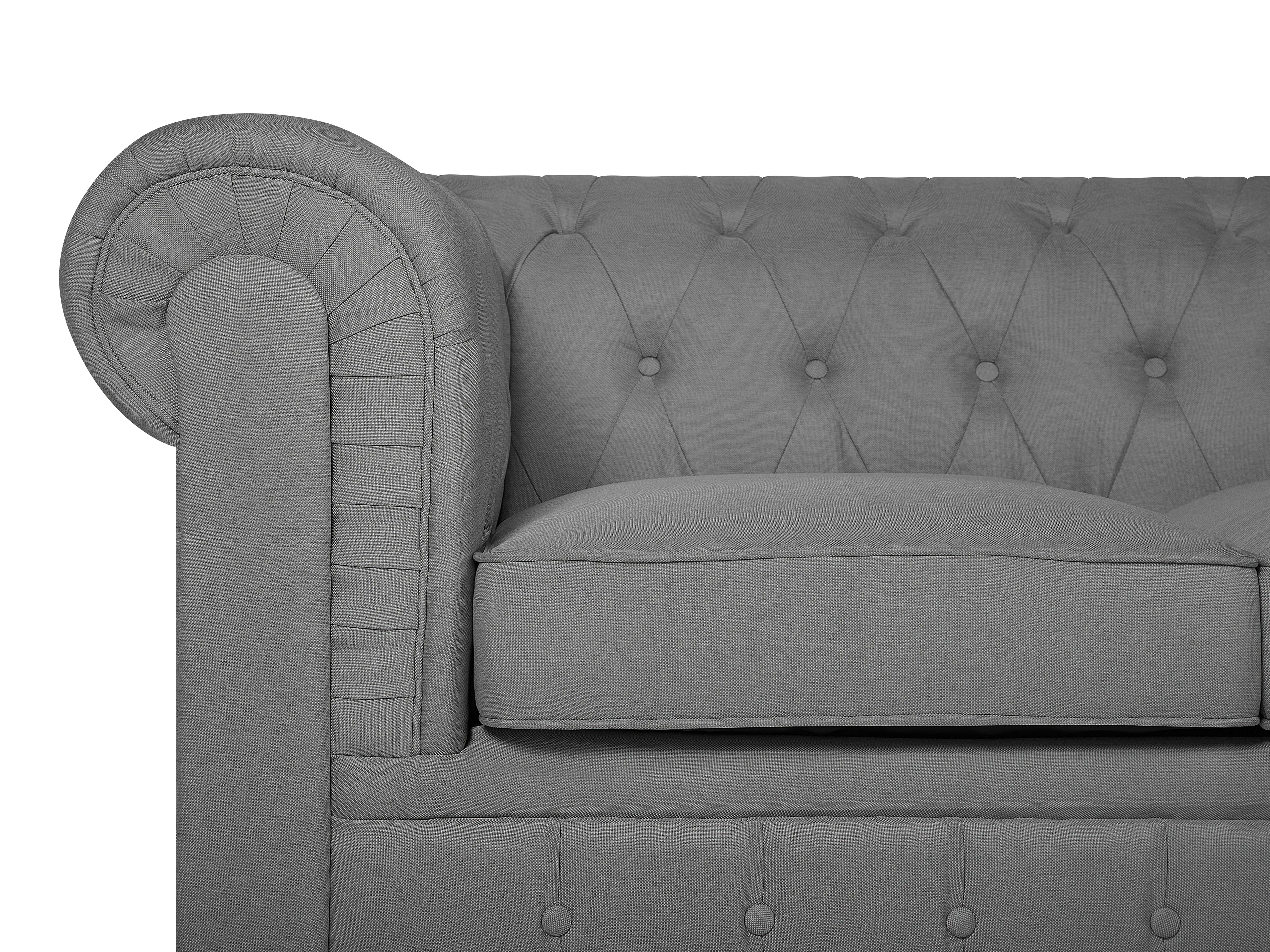Bankenset 4-zits CHESTERFIELD Stof Lichtgrijs