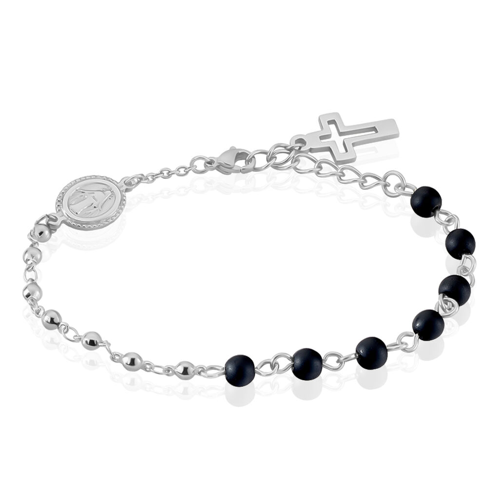 Bracelet Maximus Acier Blanc Onyx