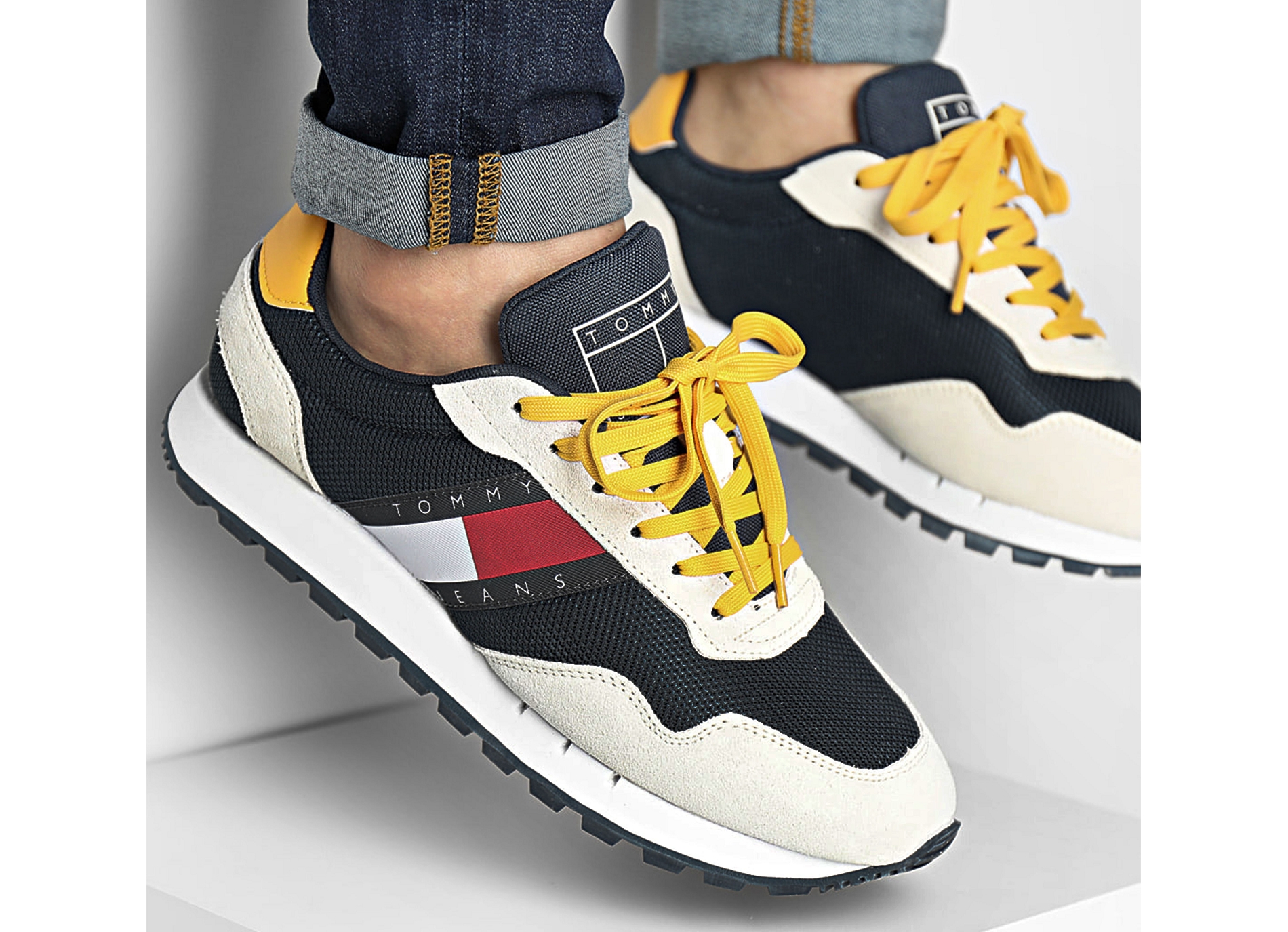 Tommy jeans retro runner mix 0960 beige marine