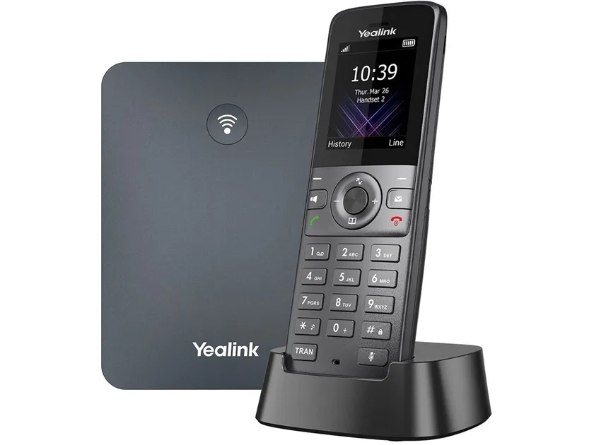 Yealink W74P - Ledningsfri VoIP telefon - med Bluetooth interface med opkalds-ID/opkald venter - DECT - 3-vejs opkaldskapacitet - SIP, SIP v2, VQ-RTCPXR, RTCP-XR - space grey, klassisk grå
