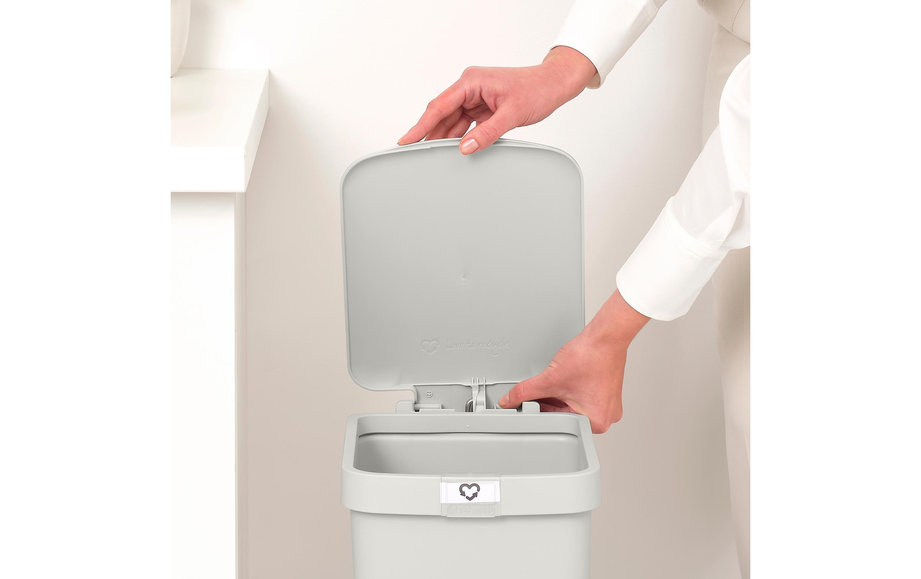 Recyclingbehälter StepUp 16 l, HellgrauTreteimer für Recycling Materialien