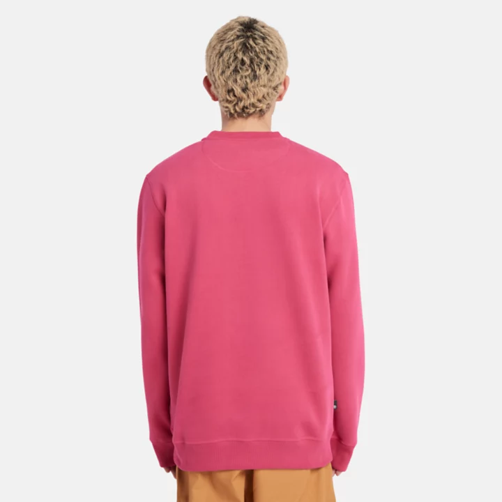 Moletom masculino rosa com gola redonda e logo 