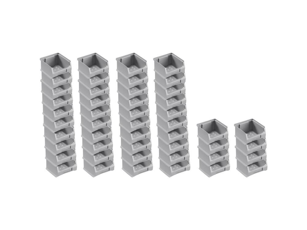 PROREGAL Super Saver Set 48x Grijze Opbergdozen 1,0 HxBxD 6 x 10 x 10 cm 0,4 Liter Opbergdozen