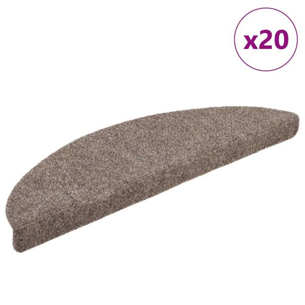 Tapete vidaXL de Escada Adesivos 20 Peças 56x17x3 cm Bege - 3485642470