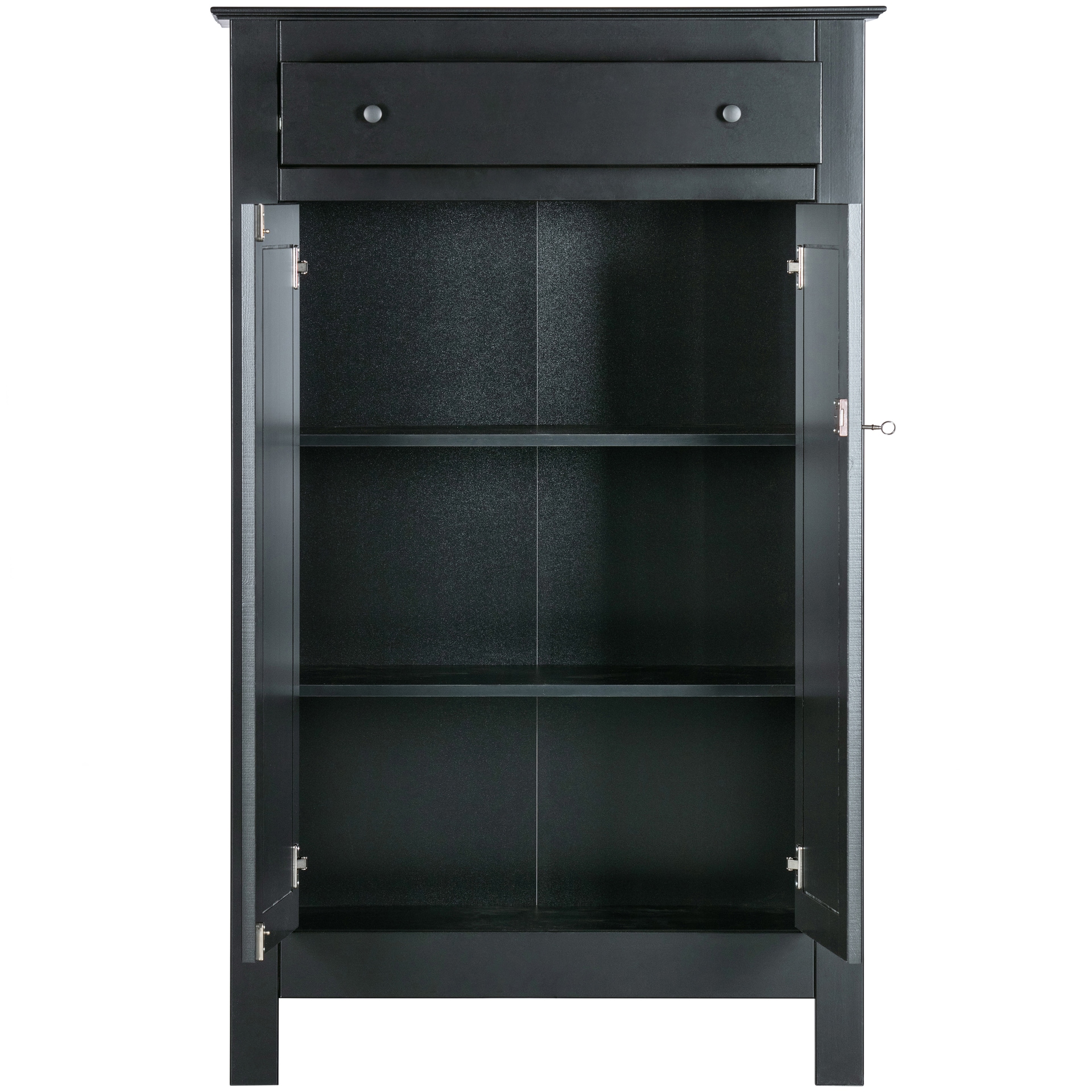 Highboard EVA 93 x 150 cm Kiefer teilmassiv schwarz