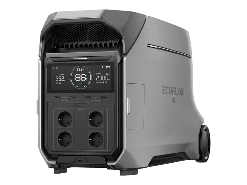 EcoFlow Delta Pro 3 - Transportabel strømstation - AC 200-240 V - 4000 Watt - litiumjernfosfat - Bluetooth, Wi-Fi, CAN - output-stikforbindelser: 8 - Europa